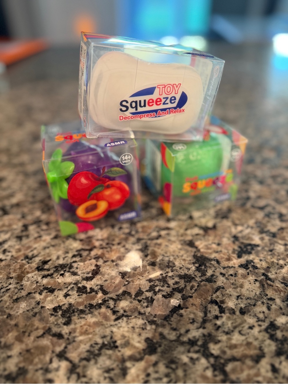 NEW CRUNCHY 3 piece bundle squishy set fruit + soap squeeze toys